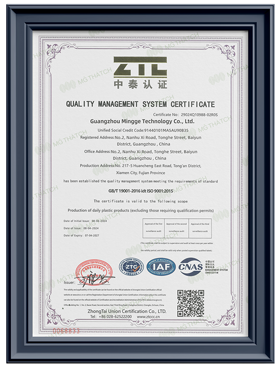 Certificación empresarial ISO-9001 - MGTHATCH